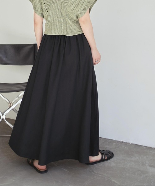 titivate（ティティベイト）の「コットンリネンフレアスカート（スカート・レディース・ナチュラル/パープル/ブラック/ベージュ/ピンク・M）」の14枚目の写真