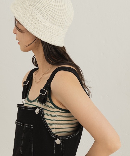 Kastane(カスタネ)の「カップ付きボーダーブラキャミ(キャミソール・レディース・ブラック/オフホワイト/ライトベージュ・FREE)」の4枚目の写真