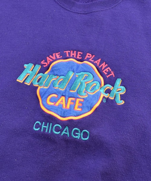 VINTAGE(ヴィンテージ)の「【ヴィンテージ古着】Hard Rock CAFE/ハードロックカフェ ロゴ 刺繍 スウェット USA製 LEE(スウェット・メンズ・パープル・X-LARGE)」の2枚目の写真