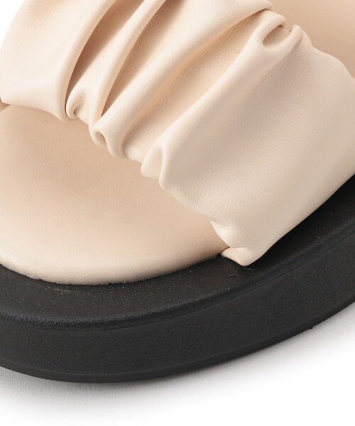 DRESKIP（ドレスキップ）の「◆ギャザースポサン（サンダル・レディース・ブラック/アイボリー・45/35）」の5枚目の写真