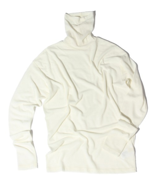 And A（アンドエー）の「unfil アンフィル / superfine merino crape-jersey  turtle スーパーファインメリノ クレープジャージー タートルネックニットソー / WWFL-UW126（ニット/セーター・レディース・ライトグレー/ブラック/オフホワイト・1）」の7枚目の写真