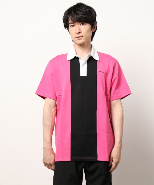 Saturdays NYC（サタデーズ ニューヨークシティ ）の「Jake Panelled（Tシャツ/カットソー・メンズ・ピンク・L/M/S/X-SMALL）」の4枚目の写真