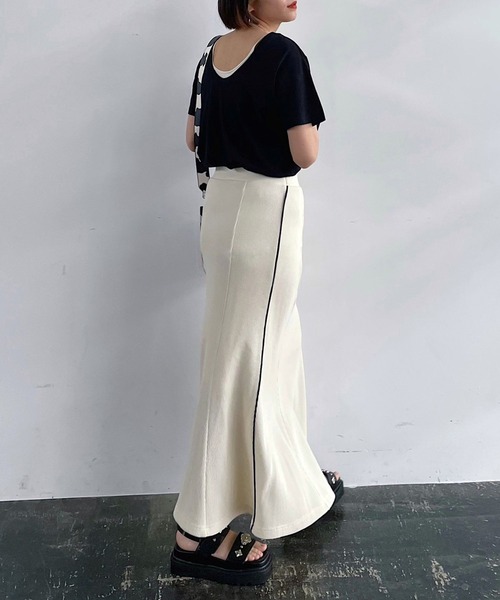 PAGEBOY（ページボーイ）の「ワッフルメロースカート（スカート・レディース・ブラック/オフホワイト/カーキ・FREE）」の16枚目の写真