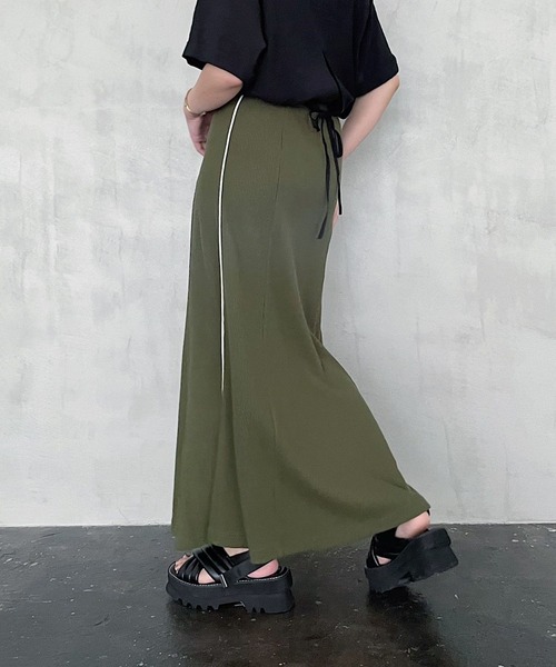 PAGEBOY（ページボーイ）の「ワッフルメロースカート（スカート・レディース・ブラック/オフホワイト/カーキ・FREE）」の8枚目の写真