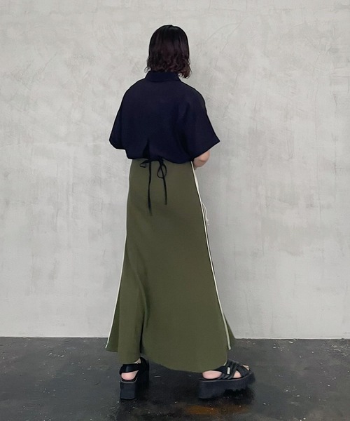 PAGEBOY（ページボーイ）の「ワッフルメロースカート（スカート・レディース・ブラック/オフホワイト/カーキ・FREE）」の17枚目の写真