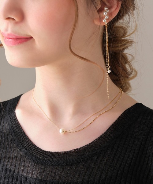 Phoebe（フィービィー）の「2wayデコラティブパールチェーンイヤーカフ（イヤーカフ・レディース・イエローゴールド/シルバー/ピンクゴールド/ゴールド系1/シルバー系1・FREE）」の9枚目の写真