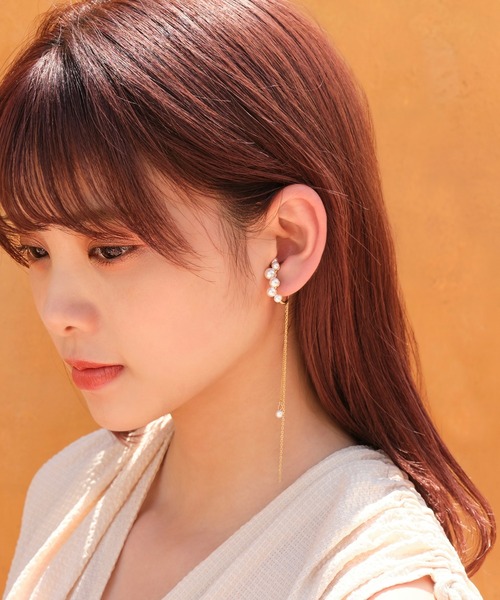 Phoebe（フィービィー）の「2wayデコラティブパールチェーンイヤーカフ（イヤーカフ・レディース・イエローゴールド/シルバー/ピンクゴールド/ゴールド系1/シルバー系1・FREE）」の7枚目の写真