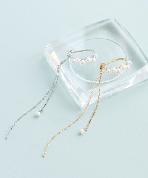 Phoebe（フィービィー）の「2wayデコラティブパールチェーンイヤーカフ（イヤーカフ・レディース・イエローゴールド/シルバー/ピンクゴールド/ゴールド系1/シルバー系1・FREE）」の10枚目の写真
