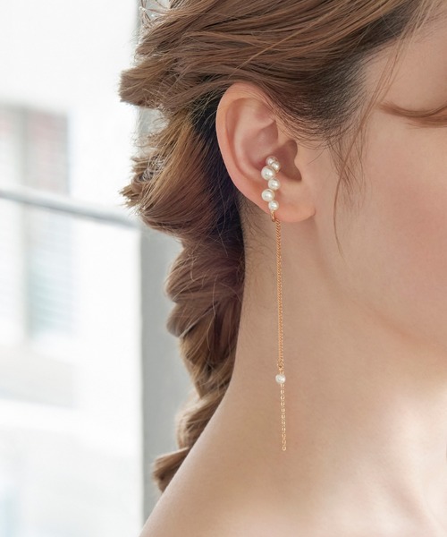 Phoebe（フィービィー）の「2wayデコラティブパールチェーンイヤーカフ（イヤーカフ・レディース・イエローゴールド/シルバー/ピンクゴールド/ゴールド系1/シルバー系1・FREE）」の20枚目の写真