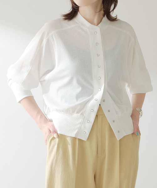 【試着のみ】コラージュガリャルダガランテ　シアーシャツカーディガン　アイボリー コラージュガリャルダガランテ シアーシャツカーディガン 試着