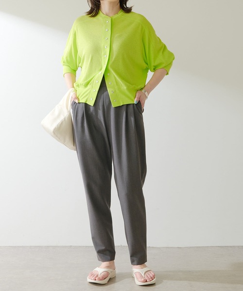 COLLAGE GALLARDAGALANTE(コラージュガリャルダガランテ)の「シアーリブカーディガン(カーディガン/ボレロ・レディース・ホワイト/ライム・FREE)」の5枚目の写真