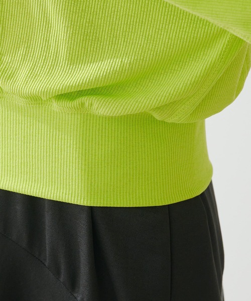 COLLAGE GALLARDAGALANTE(コラージュガリャルダガランテ)の「シアーリブカーディガン(カーディガン/ボレロ・レディース・ホワイト/ライム・FREE)」の17枚目の写真