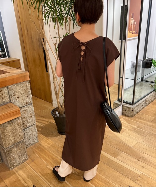 Ambre Ciel(アンブルシエル)の「2WAYレースアップジャンスカ/【WEB/EC限定商品】(ジャンパースカート・レディース・ダークブラウン/アイボリー・FREE)」の6枚目の写真