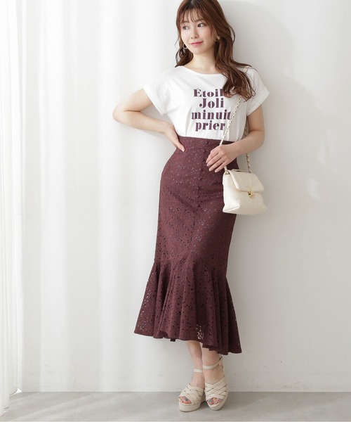 PROPORTION BODY DRESSING(プロポーションボディドレッシング)の「<E>マーメイドレーススカート / 1212227600(スカート・レディース・ブラウン/ピンク/ベージュ・MEDIUM/X-SMALL/SMALL)」の2枚目の写真