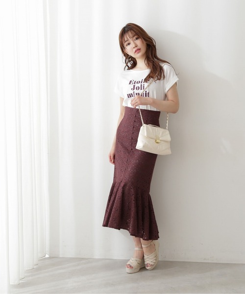 PROPORTION BODY DRESSING(プロポーションボディドレッシング)の「<E>マーメイドレーススカート / 1212227600(スカート・レディース・ブラウン/ピンク/ベージュ・MEDIUM/X-SMALL/SMALL)」の8枚目の写真