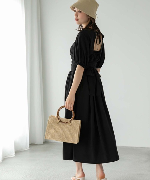 Edit Sheen(エディットシーン)の「バンブーハンドルペーパーかごバッグ(かごバッグ・レディース・ブラック/ベージュ・FREE)」の8枚目の写真