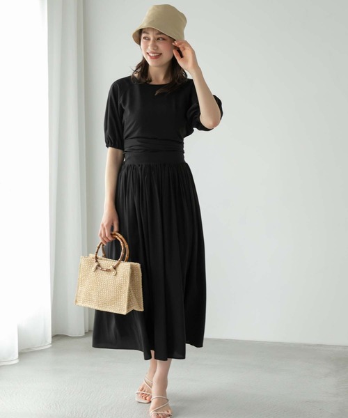 Edit Sheen(エディットシーン)の「バンブーハンドルペーパーかごバッグ(かごバッグ・レディース・ブラック/ベージュ・FREE)」の10枚目の写真