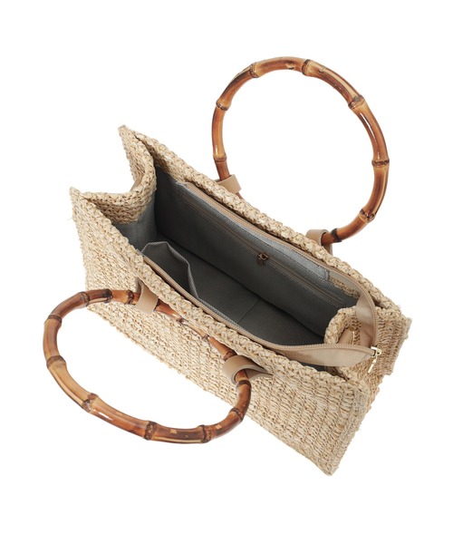 Edit Sheen(エディットシーン)の「バンブーハンドルペーパーかごバッグ(かごバッグ・レディース・ブラック/ベージュ・FREE)」の20枚目の写真