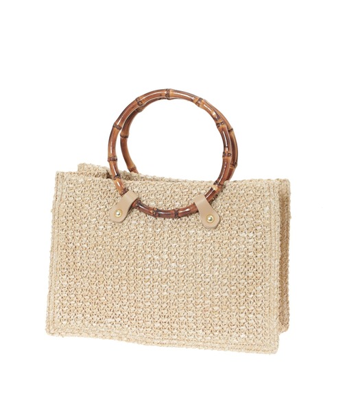 Edit Sheen(エディットシーン)の「バンブーハンドルペーパーかごバッグ(かごバッグ・レディース・ブラック/ベージュ・FREE)」の19枚目の写真