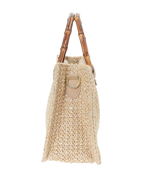 Edit Sheen(エディットシーン)の「バンブーハンドルペーパーかごバッグ(かごバッグ・レディース・ブラック/ベージュ・FREE)」の22枚目の写真