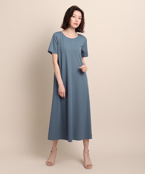セール 洗える 日本製 De リラクシージャージロング丈ワンピース ワンピース Chance クードシャンス のファッション