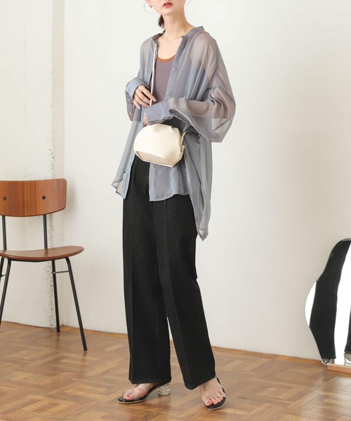 SENSE OF PLACE by URBAN RESEARCH（センスオブプレイスバイアーバンリサーチ）の「ボリュームタックショルダーバッグ（ショルダーバッグ・レディース・オレンジ/ブルー/アイボリー/ブラック/グリーン・ONE）」の14枚目の写真