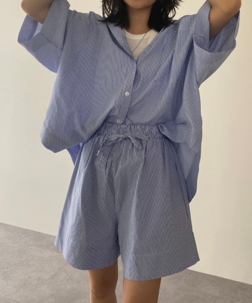 HANNE（アン）の「シャツセットアップ（セットアップ・レディース・カーキ/グリーン/ブルー/ブラック・フリー）」の6枚目の写真