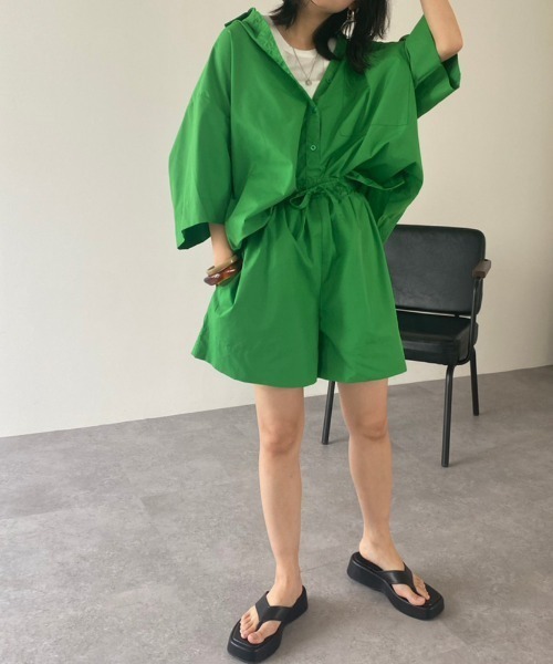 HANNE（アン）の「シャツセットアップ（セットアップ・レディース・カーキ/グリーン/ブルー/ブラック・フリー）」の20枚目の写真