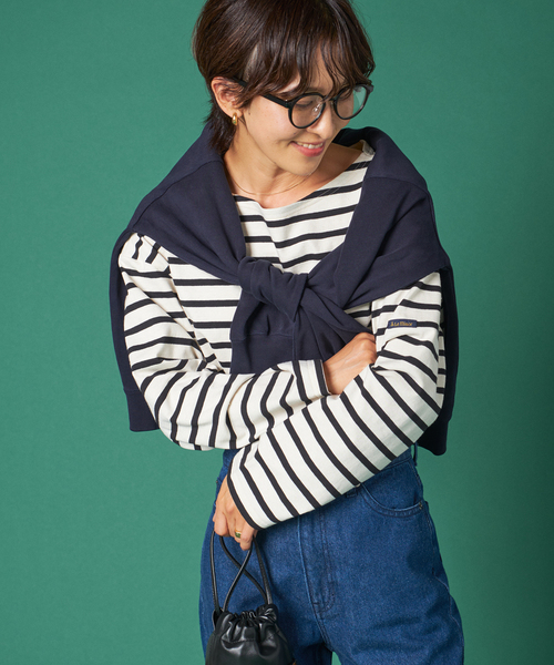 レリューム別注【Leminorルミノア】 ルーズボーダー　ブルー セール】《追加》別注【Leminor/ルミノア】*RELUME Loose border