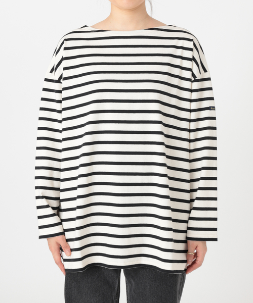 LEMINOR（ルミノール）の「《追加》別注【Leminor/ルミノア】*RELUME Loose border Tee：ボーダーTEE（Tシャツ/カットソー・レディース・ブラック/マスタード/ブラック系その他/ブラウン系その他・FREE）」の7枚目の写真