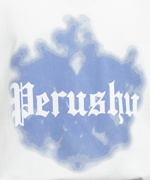 Perushu（ペルーシュ）の「ファイアハートプリントTシャツ（Tシャツ/カットソー・メンズ・チャコールグレー/レッド/オフホワイト・MEDIUM/LARGE）」の18枚目の写真