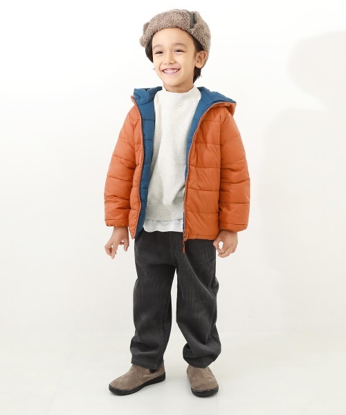 devirock（デビロック）の「ファイバーダウン リバーシブルジャケット（ダウンジャケット/コート・キッズ・ブラック/カーキ/ライトブラウン/ブルー系その他/パープル系その他/ダークブルー/オレンジ系1/グリーン系3/パープル系4・110cm/100cm/120cm/130cm/140cm/150cm/160cm）」の16枚目の写真