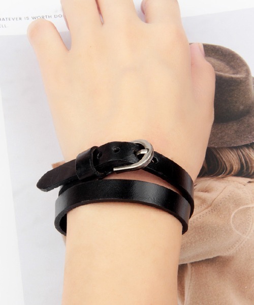 Fun & Daily（ファンアンドデイリー）の「F&D : カウレザーダブルブレスレット（ブレスレット・メンズ・ブラック/ブラウン/レッド/キャメル・FREE）」の7枚目の写真