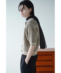 CLANE（クラネ）の「STRIPE CABLE HALF SLEEVE CD（ニット/セーター