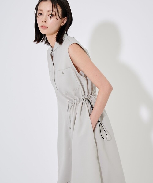 CITY TOKYO(シティトウキョウ)の「ロングフラップノースリシャツワンピ(ワンピース・レディース・ベージュ/カーキ・1/2)」の12枚目の写真