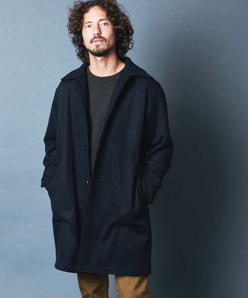 Magine（マージン）の「SUPER 100S WOOL MELTON SINGLE COAT:ウールメルトン シングルコート 22AW（チェスターコート・メンズ・チャコールグレー/ブラック/ネイビー・44/46/48）」の2枚目の写真
