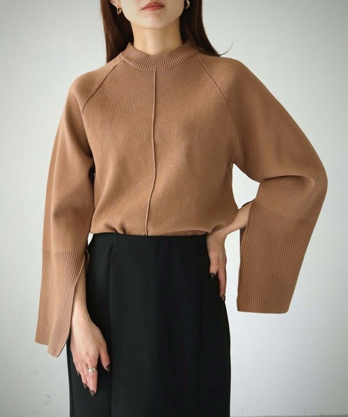 cheriella（シェリエラ）の「【cheriella】ラグランワイドスリーブスウェットライクニット（ニット/セーター・レディース・ブラック/ダークグリーン/レッド/オフホワイト/ミント/ライトグレー/ブルー/ブラウン・M）」の5枚目の写真