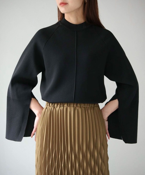 cheriella（シェリエラ）の「【cheriella】ラグランワイドスリーブスウェットライクニット（ニット/セーター・レディース・ブラック/ダークグリーン/レッド/オフホワイト/ミント/ライトグレー/ブルー/ブラウン・M）」の21枚目の写真