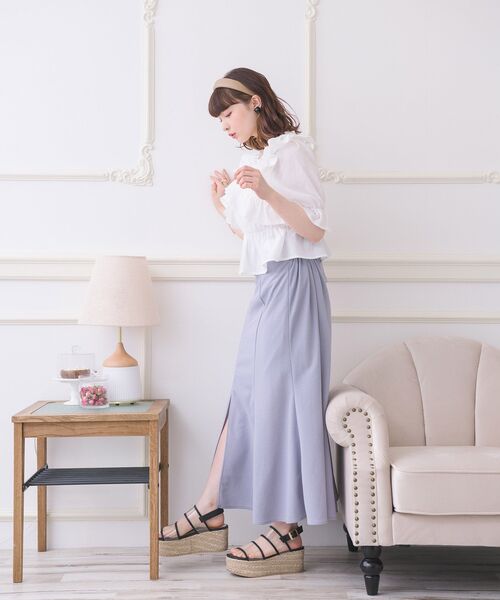 ems excite（エムズエキサイト）の「ドッキングフリルBL（シャツ/ブラウス・レディース・ホワイト/ブラック/ブルー・FREE）」の20枚目の写真