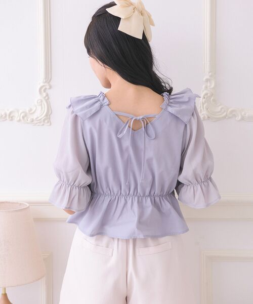 ems excite（エムズエキサイト）の「ドッキングフリルBL（シャツ/ブラウス・レディース・ホワイト/ブラック/ブルー・FREE）」の17枚目の写真