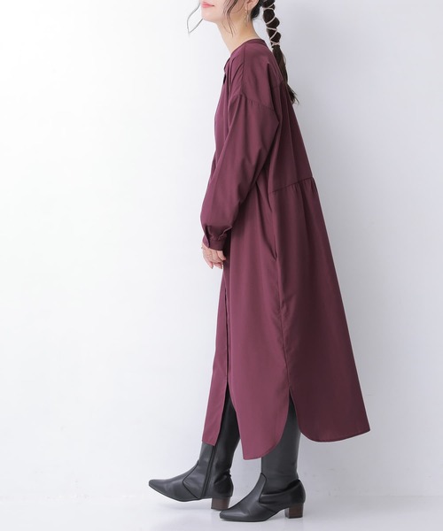 osharewalker(オシャレウォーカー)の「【廃盤】『前後2wayシャツワンピース』(シャツワンピース・レディース・ワイン/オフホワイト/ブラック/カーキ・1/2)」の6枚目の写真