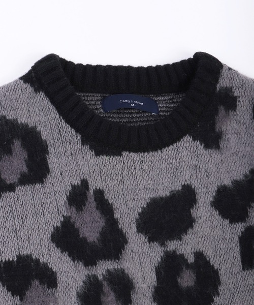 WESTSEA（ウエストシー）の「ふわふわミニ起毛 ダブルジャガードオーバーサイズニット（レオパード・カモフラージュ柄）（ニット/セーター・メンズ・ブラック×ブルー/ブラック×グレー/ブラウン系その他/ブラック×グリーン/ブラック×イエロー/ライトグレー/ブラック/ブルー・M/L）」の18枚目の写真