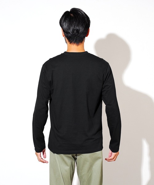 jiggys shop(ジギーズショップ)の「コットンVネック無地ロンT 長袖Tシャツ(Tシャツ/カットソー・メンズ・ミックスグレー/ホワイト/ネイビー/ブラック/グレー・SMALL/LARGE/X-LARGE/MEDIUM)」の8枚目の写真