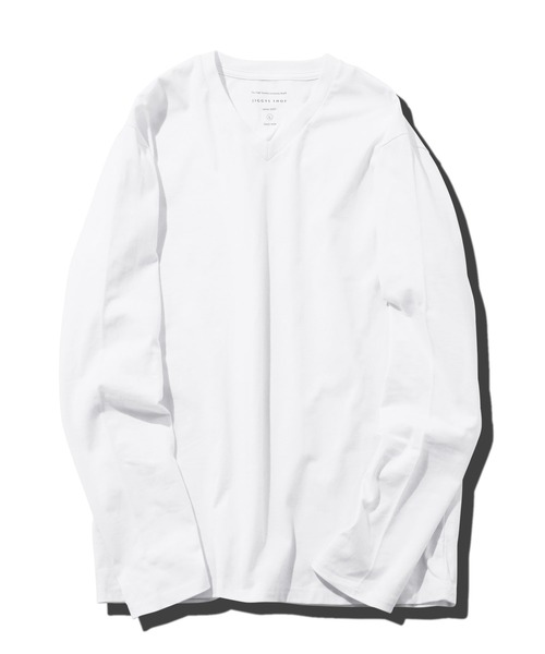 jiggys shop(ジギーズショップ)の「コットンVネック無地ロンT 長袖Tシャツ(Tシャツ/カットソー・メンズ・ミックスグレー/ホワイト/ネイビー/ブラック/グレー・SMALL/LARGE/X-LARGE/MEDIUM)」の12枚目の写真