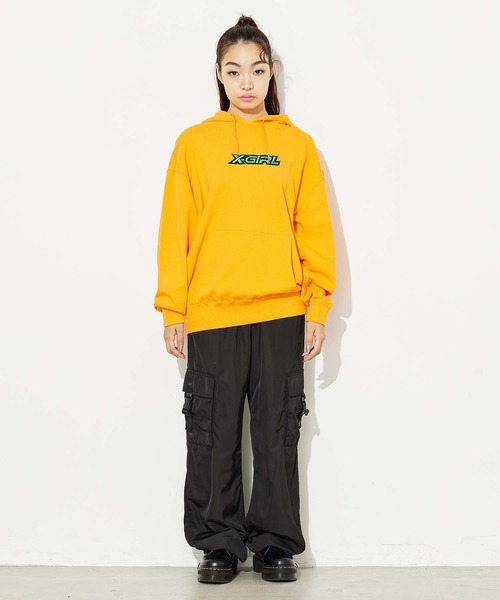 X-girl（エックスガール）の「3D EMBROIDERY LOGO SWEAT HOODIE