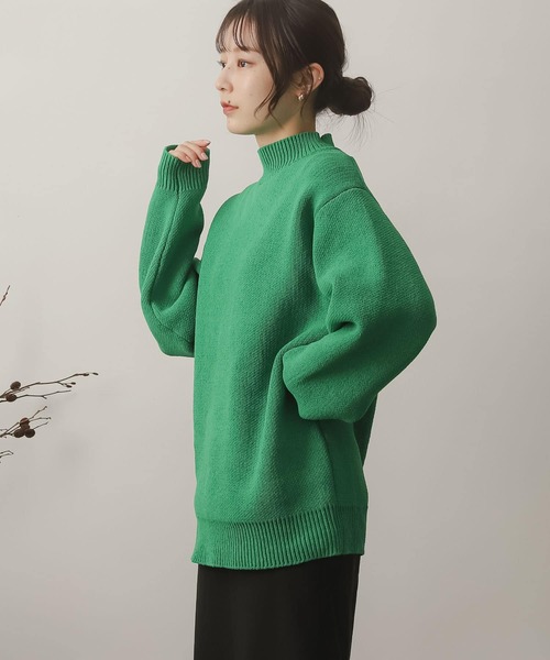 SENSE OF PLACE by URBAN RESEARCH（センスオブプレイスバイアーバンリサーチ）の「『イージーケア』モックネックモールセーター（ニット/セーター・メンズ・ベージュ/アイボリー/グリーン/ブラック・MEDIUM/LARGE）」の5枚目の写真