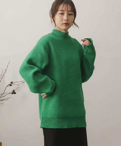 SENSE OF PLACE by URBAN RESEARCH（センスオブプレイスバイアーバンリサーチ）の「『イージーケア』モックネックモールセーター（ニット/セーター・メンズ・ベージュ/アイボリー/グリーン/ブラック・MEDIUM/LARGE）」の7枚目の写真