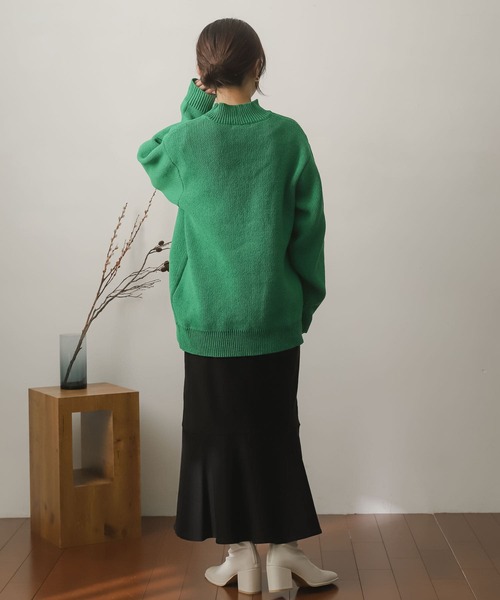 SENSE OF PLACE by URBAN RESEARCH（センスオブプレイスバイアーバンリサーチ）の「『イージーケア』モックネックモールセーター（ニット/セーター・メンズ・ベージュ/アイボリー/グリーン/ブラック・MEDIUM/LARGE）」の8枚目の写真