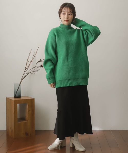 SENSE OF PLACE by URBAN RESEARCH（センスオブプレイスバイアーバンリサーチ）の「『イージーケア』モックネックモールセーター（ニット/セーター・メンズ・ベージュ/アイボリー/グリーン/ブラック・MEDIUM/LARGE）」の10枚目の写真