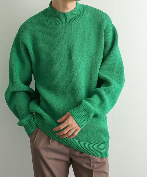 SENSE OF PLACE by URBAN RESEARCH（センスオブプレイスバイアーバンリサーチ）の「『イージーケア』モックネックモールセーター（ニット/セーター・メンズ・ベージュ/アイボリー/グリーン/ブラック・MEDIUM/LARGE）」の13枚目の写真